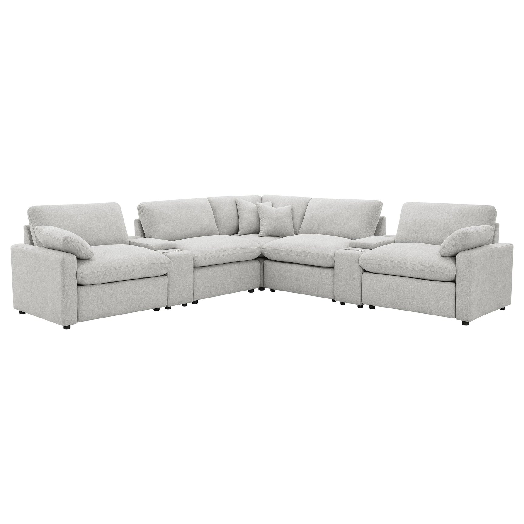 Collins Grey 7-piece Modular Power Reclining Sectional - Ornate Home