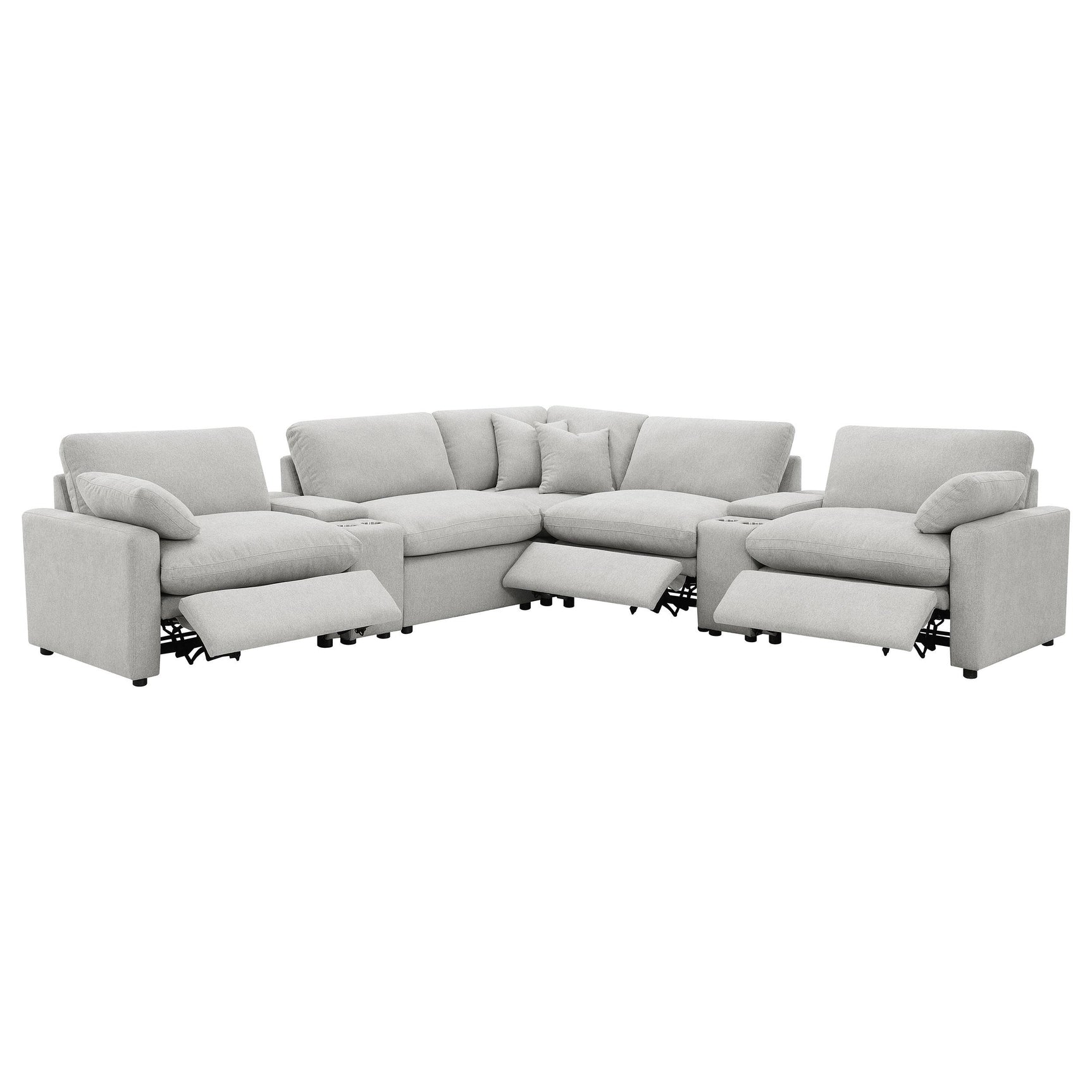Collins Grey 7-piece Modular Power Reclining Sectional - Ornate Home
