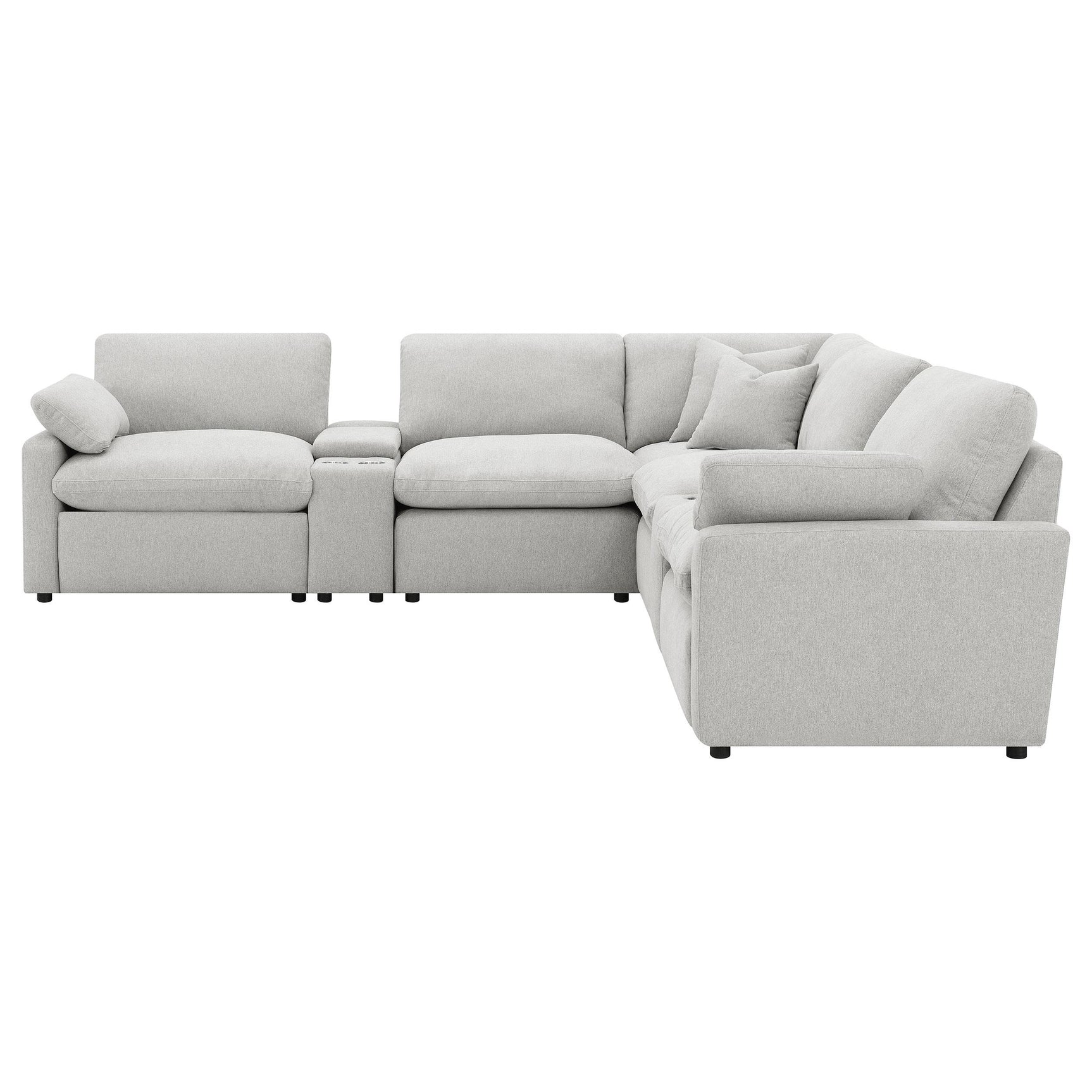 Collins Grey 7-piece Modular Power Reclining Sectional - Ornate Home