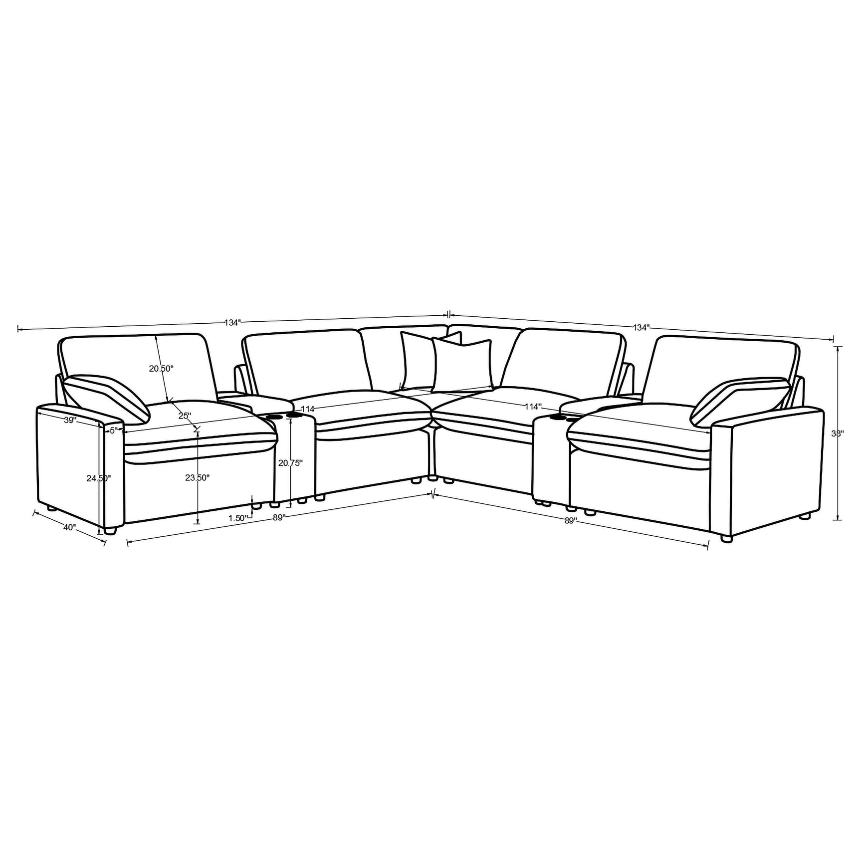 Collins Grey 7-piece Modular Power Reclining Sectional - Ornate Home