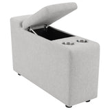 Collins Grey Upholstered Modular Storage Console - Ornate Home