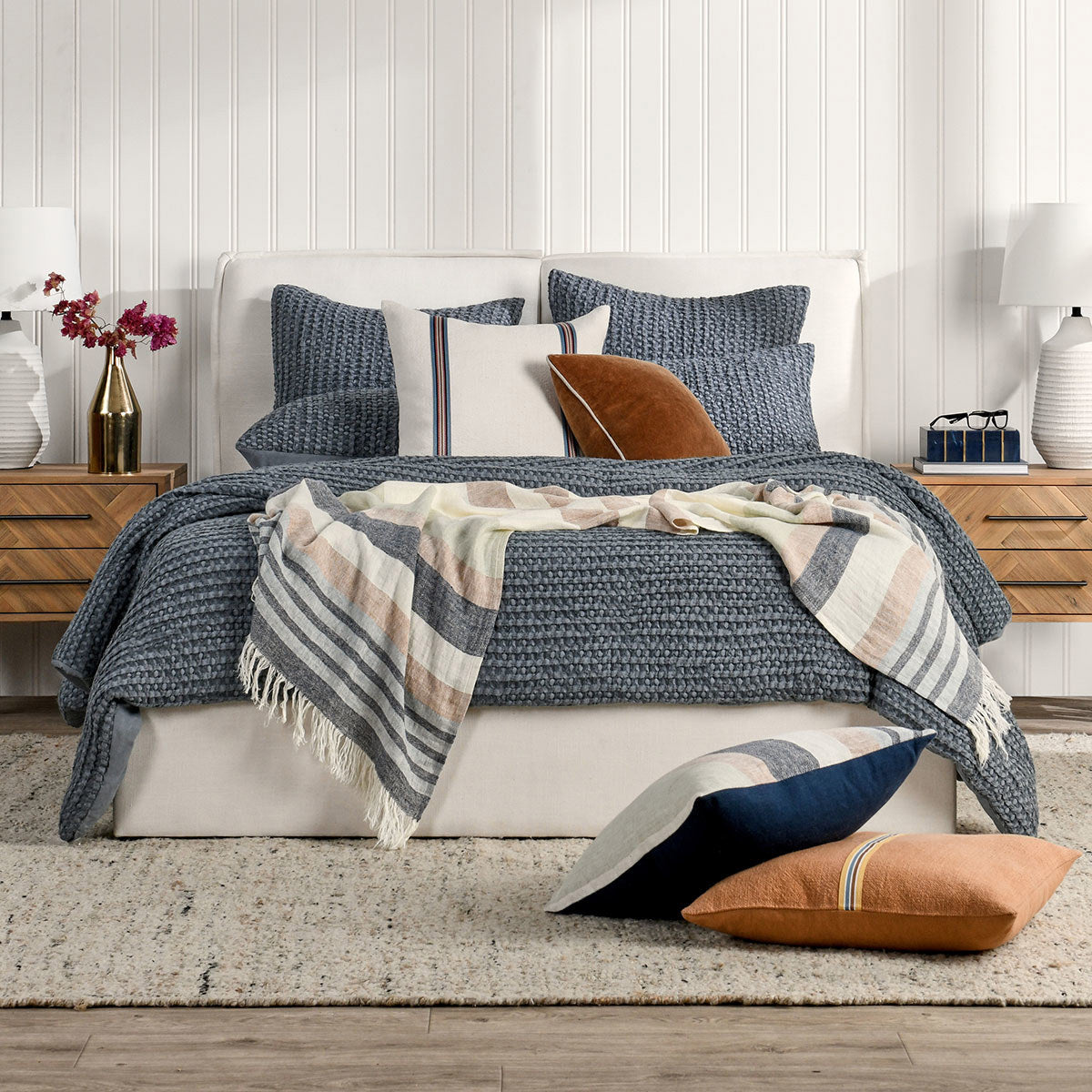 Colmar Marina Blue Quilt Collection - Ornate Home