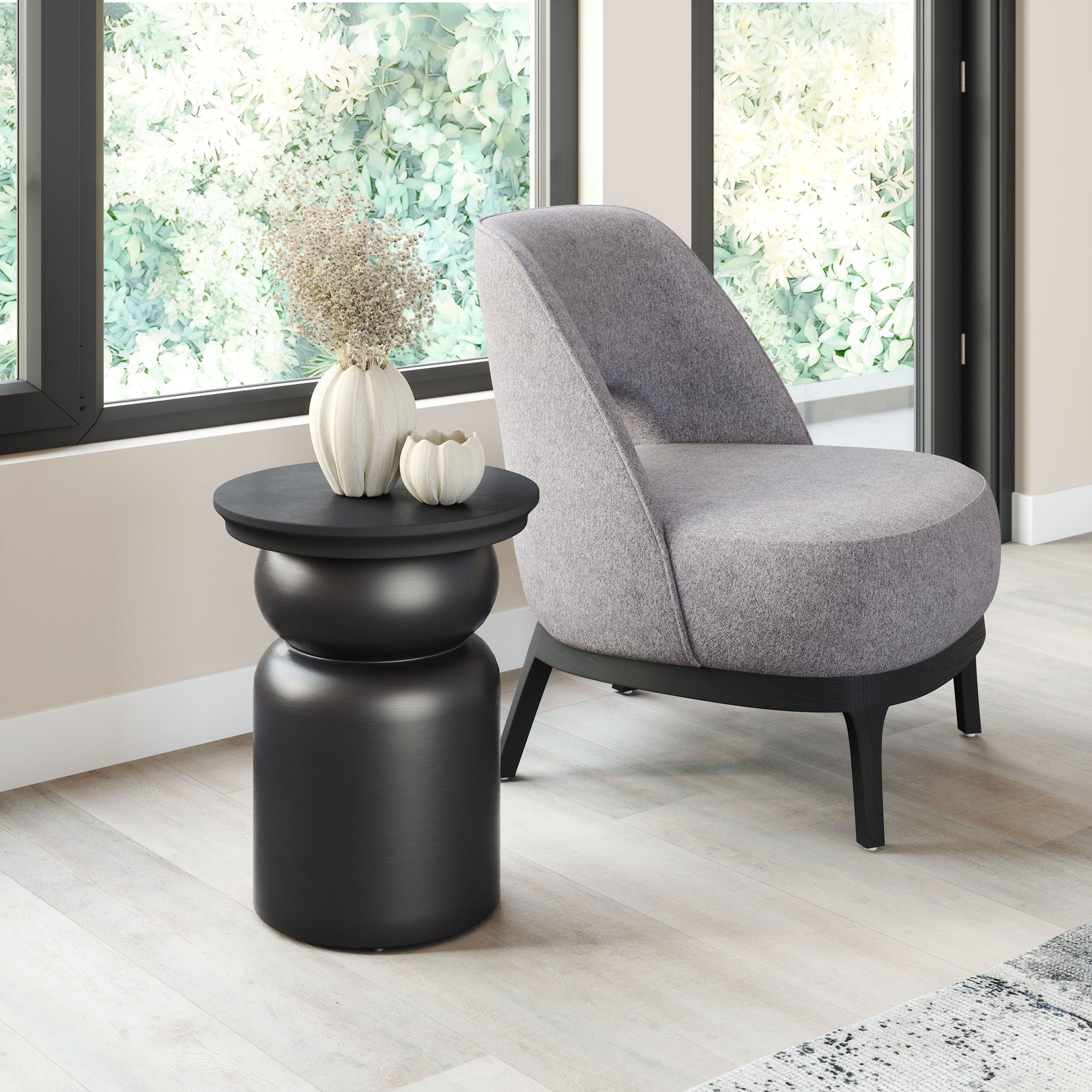 Colombo Black Side Table - Ornate Home