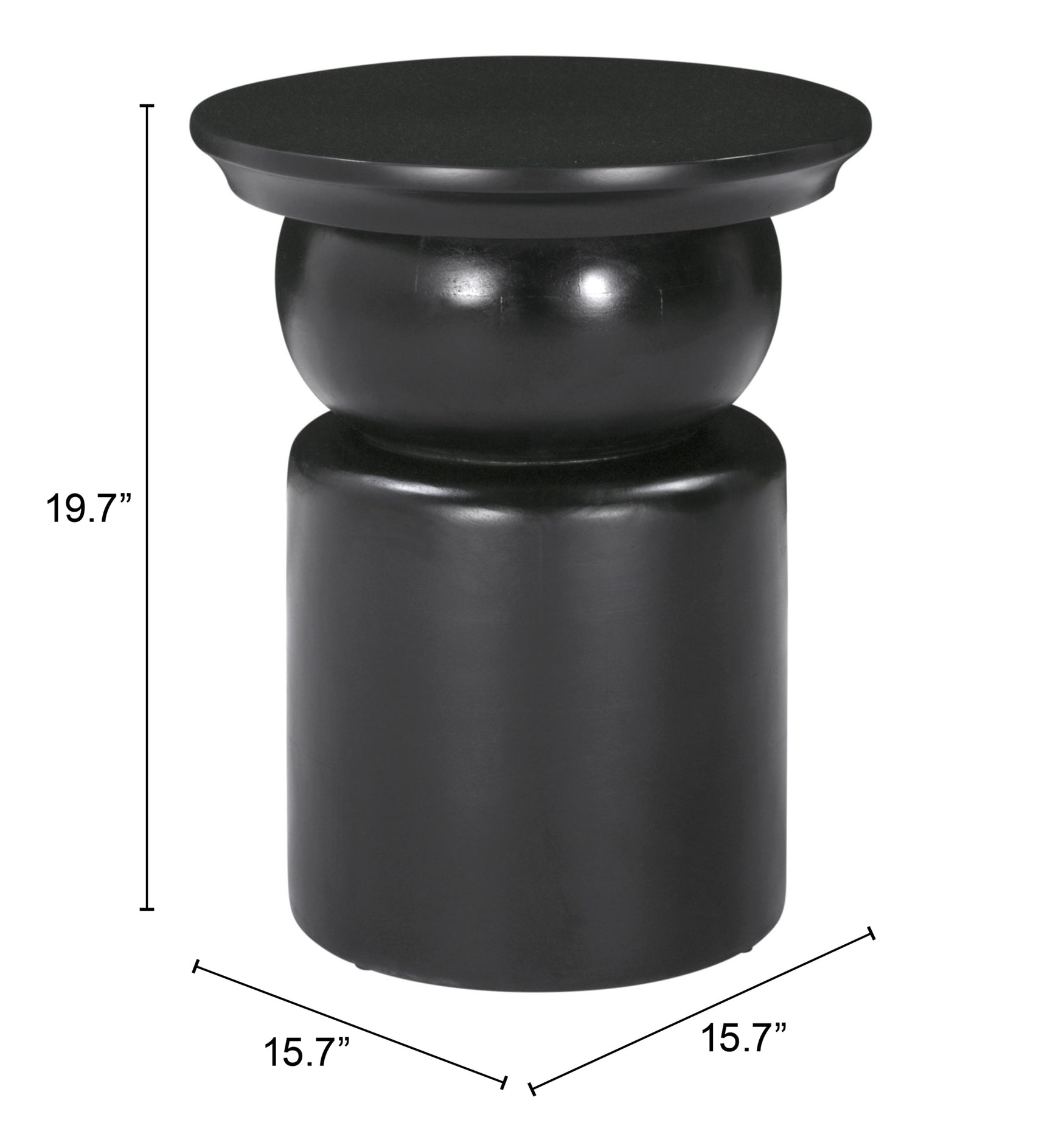 Colombo Black Side Table - Ornate Home