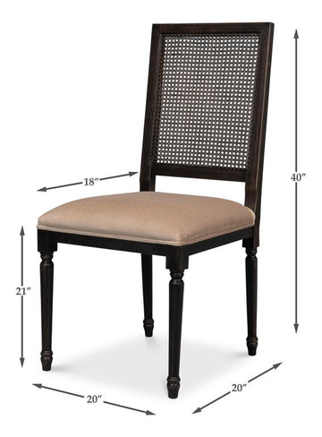 Colonial Black Cane Back Side Chair (Set of 2) - Ornate Home