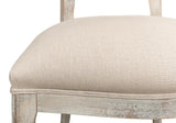 Colonial Grey Oval Cane Back Linen Flax Side Chair (Set of 2) - Ornate Home