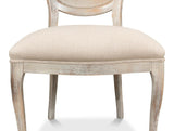 Colonial Grey Oval Cane Back Linen Flax Side Chair (Set of 2) - Ornate Home