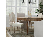 Colonial Grey Oval Cane Back Linen Flax Side Chair (Set of 2) - Ornate Home