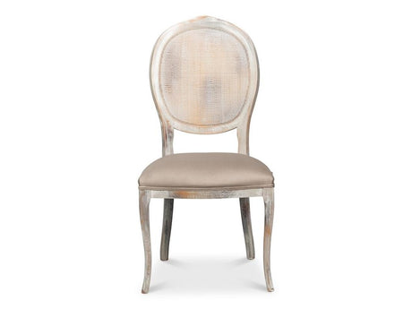 Colonial Grey Oval Cane Back Side Chair (Set of 2) - Ornate Home