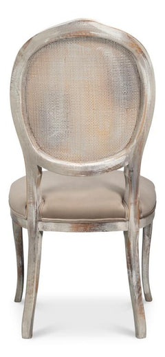 Colonial Grey Oval Cane Back Side Chair (Set of 2) - Ornate Home