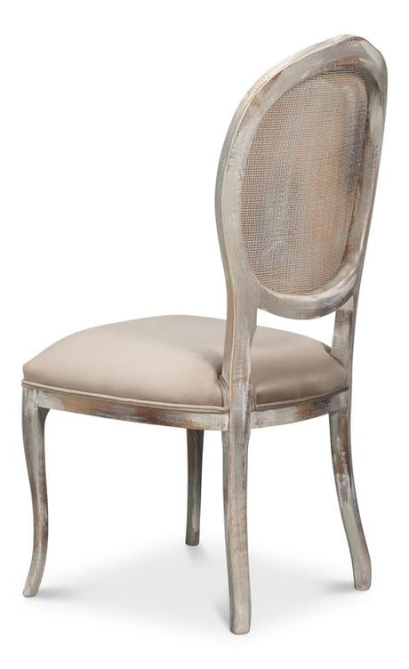 Colonial Grey Oval Cane Back Side Chair (Set of 2) - Ornate Home