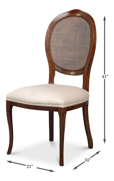 Colonial Tan Oval Cane Back Side Chair (Set of 2) - Ornate Home