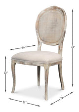 Colonial Taupe Oval Cane Back Side Chair (Set of 2) - Ornate Home