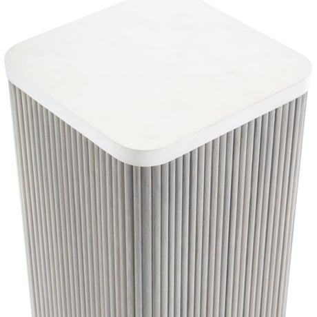 Colonnade Faux Stone/Gmelina Wood Accent Table - Ornate Home