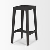 Colony Black-Brown Solid Wood Counter Stool - Ornate Home