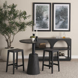Colony Black-Brown Solid Wood Counter Stool - Ornate Home