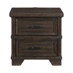 Colorado City Charcoal 2-Drawer Nightstand with USB - Ornate Home