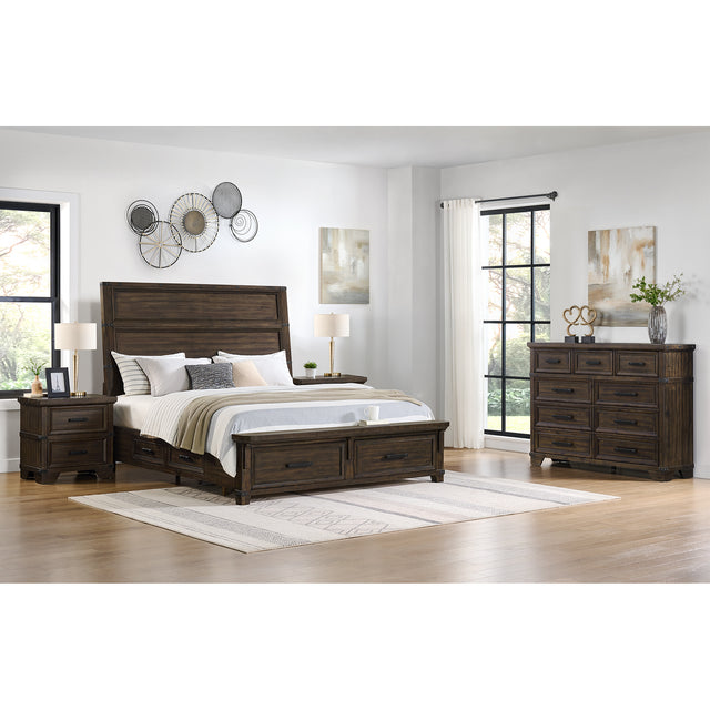 Colorado City Charcoal 4-Piece King Storage Bedroom Set with 2 Nightstands & Dresser - Ornate Home