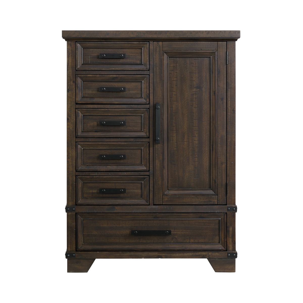 Colorado City Charcoal 6-Drawer Door Chest - Ornate Home