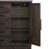 Colorado City Charcoal 6-Drawer Door Chest - Ornate Home