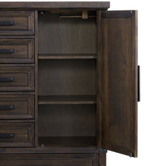 Colorado City Charcoal 6-Drawer Door Chest - Ornate Home