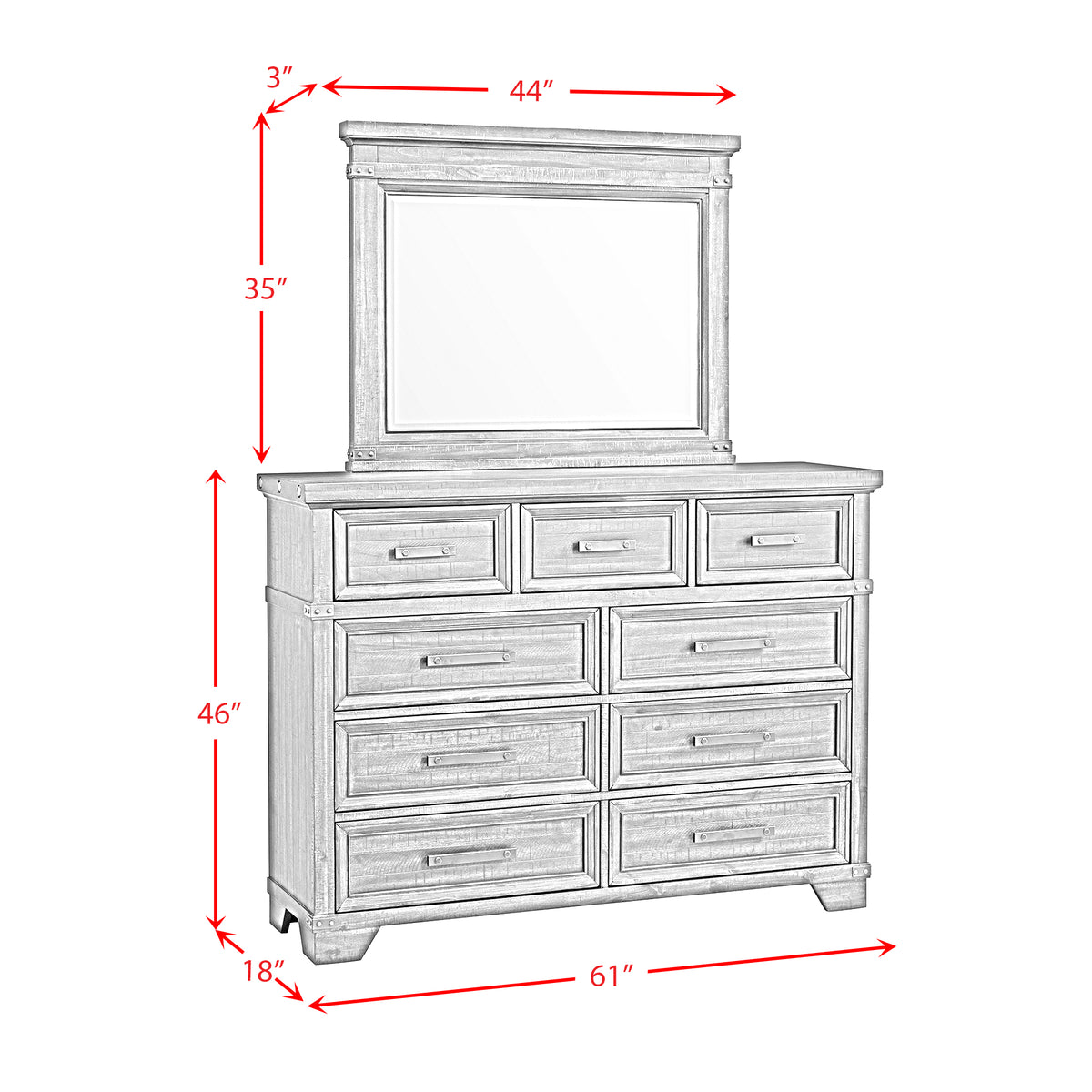 Colorado City Charcoal Dresser & Mirror Set - Ornate Home