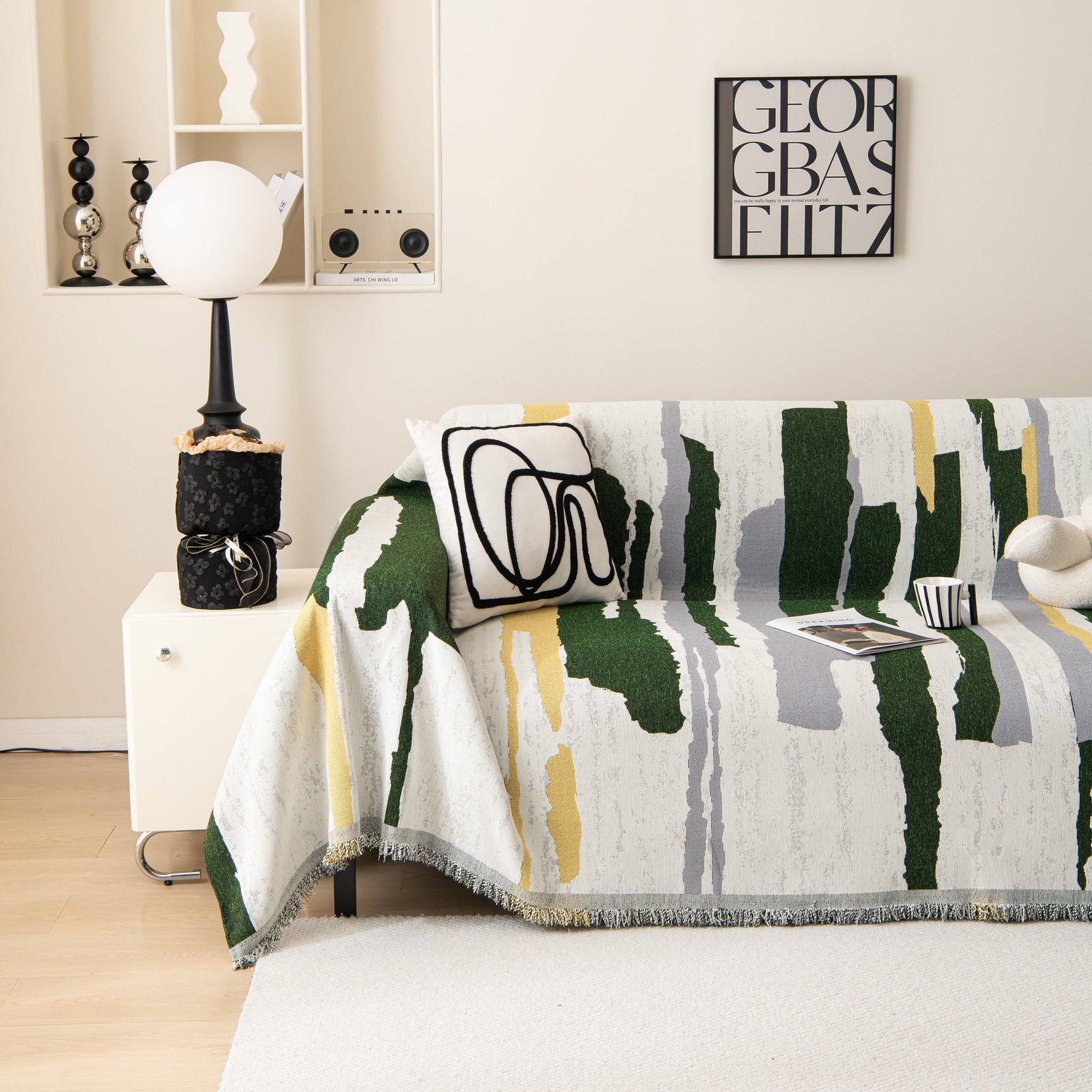 Colorful Chenille Sofa Throw Cover, Fashionable Soft Washable Couch Protector, Sectional Sofa Covers - Ornate Home