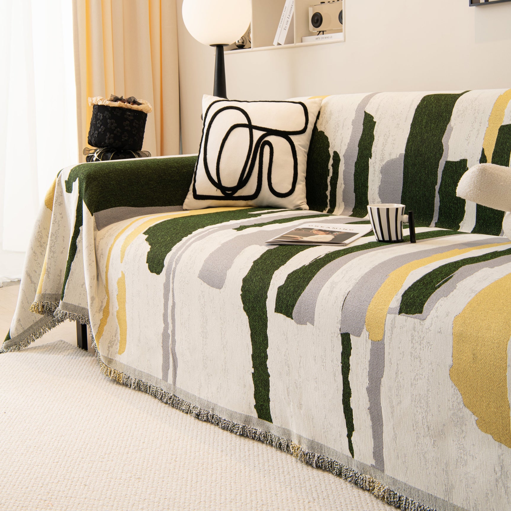 Colorful Chenille Sofa Throw Cover, Fashionable Soft Washable Couch Protector, Sectional Sofa Covers - Ornate Home