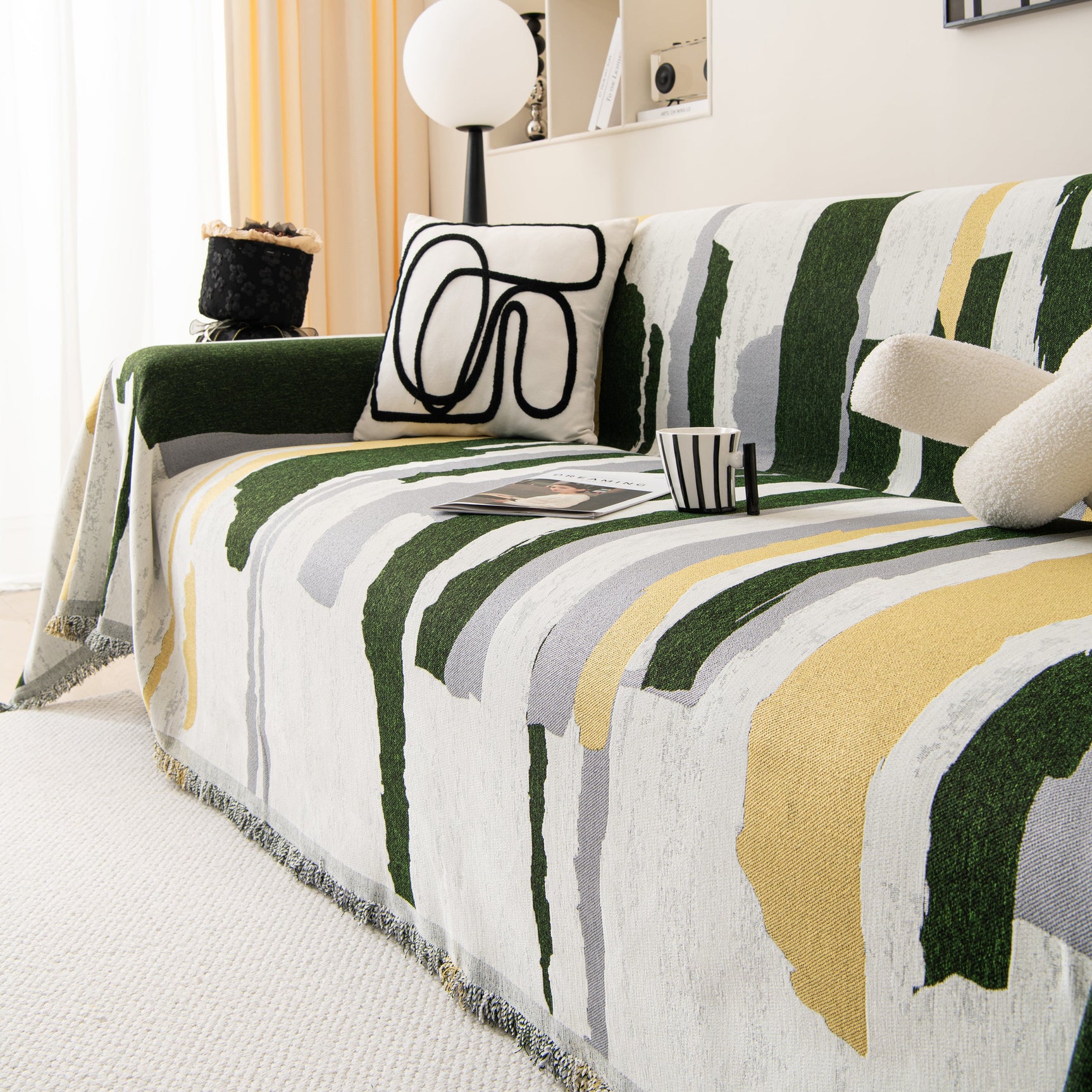 Colorful Chenille Sofa Throw Cover, Fashionable Soft Washable Couch Protector, Sectional Sofa Covers - Ornate Home