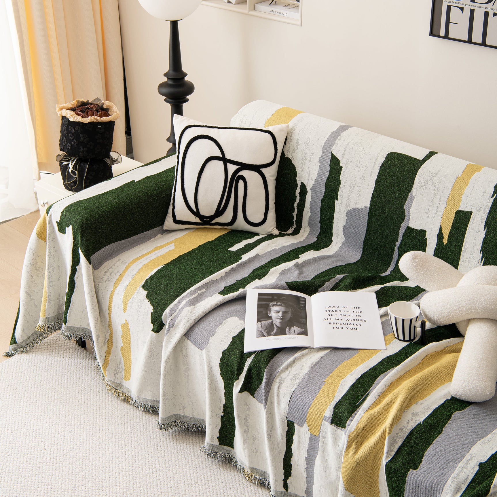 Colorful Chenille Sofa Throw Cover, Fashionable Soft Washable Couch Protector, Sectional Sofa Covers - Ornate Home