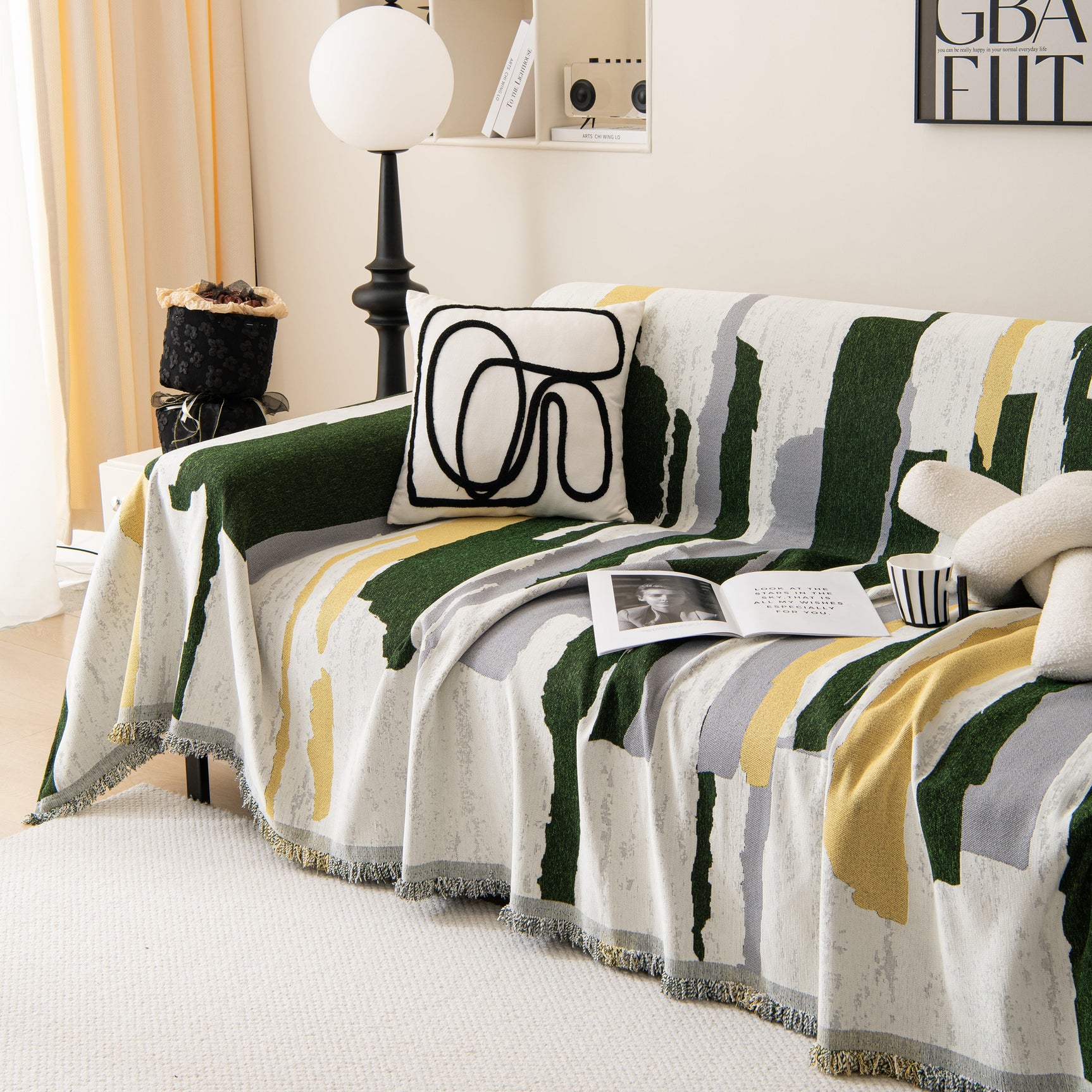 Colorful Chenille Sofa Throw Cover, Fashionable Soft Washable Couch Protector, Sectional Sofa Covers - Ornate Home