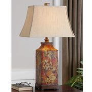 Colorful Flowers Orange/Red Table Lamp - Ornate Home