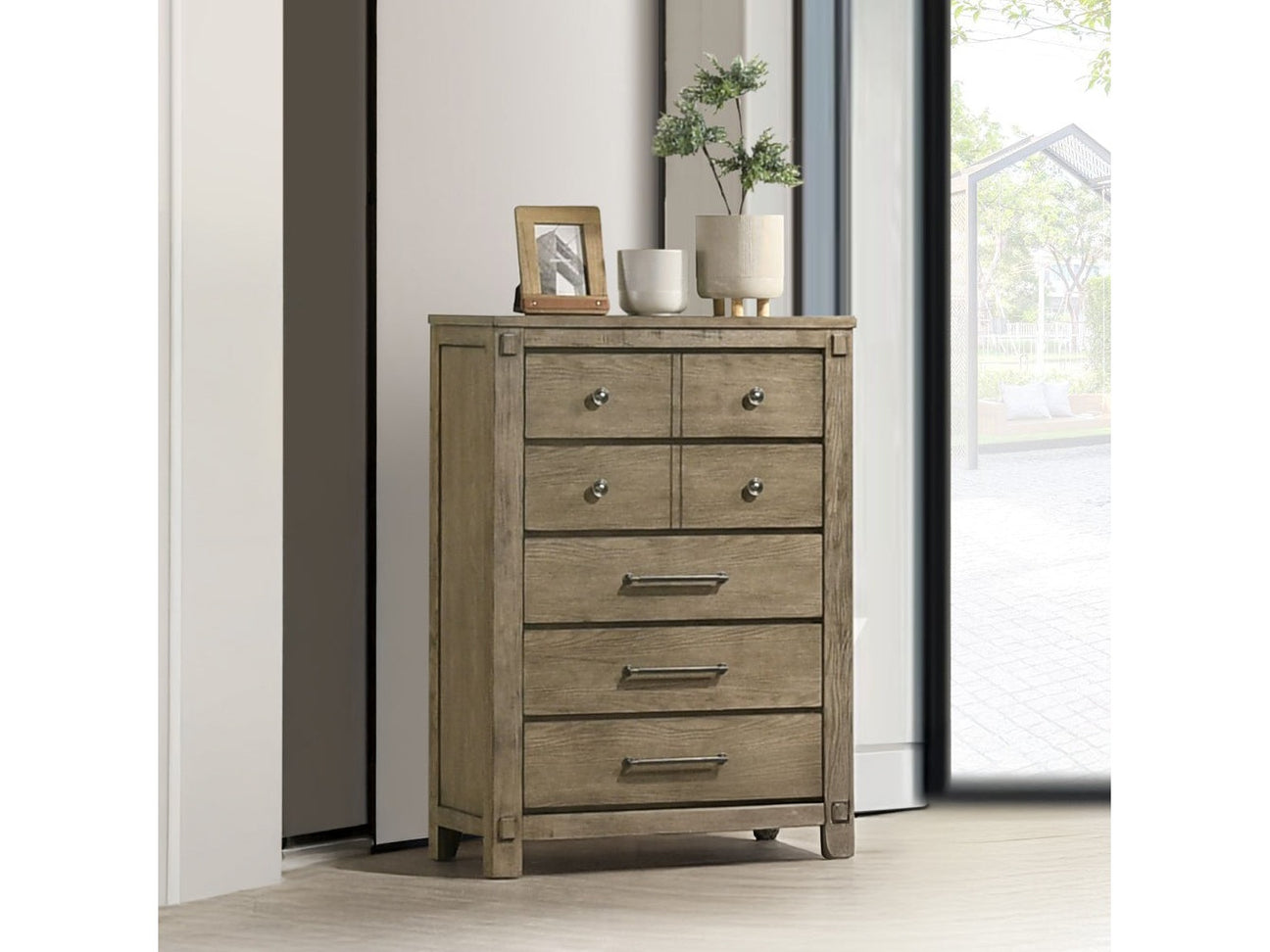 Colton Antique White Oak Chest - Ornate Home