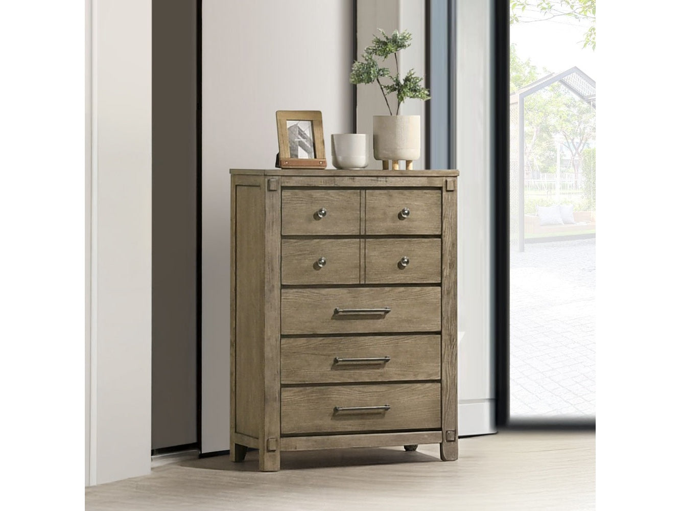 Colton Antique White Oak Chest - Ornate Home