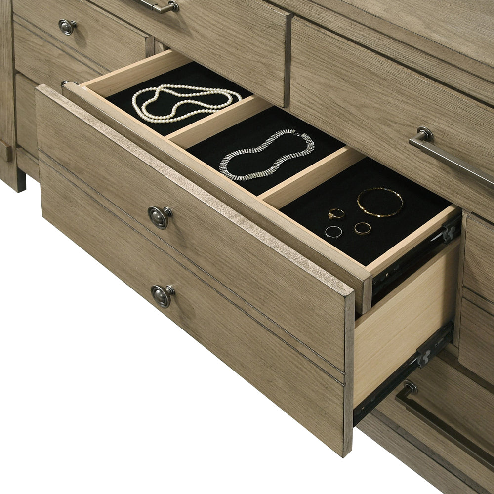 Colton Antique White Oak Dresser - Ornate Home