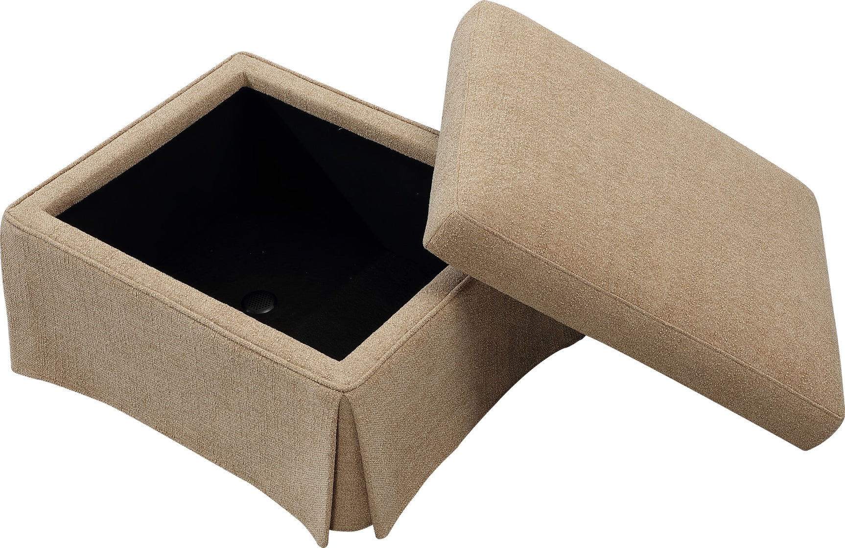 Colton Sourdough Upholstered Storage Ottoman - Ornate Home