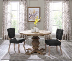 Column Brown 47" Round Pine Wood Dining Table - Ornate Home