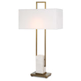 Column White Marble Table Lamp - Ornate Home