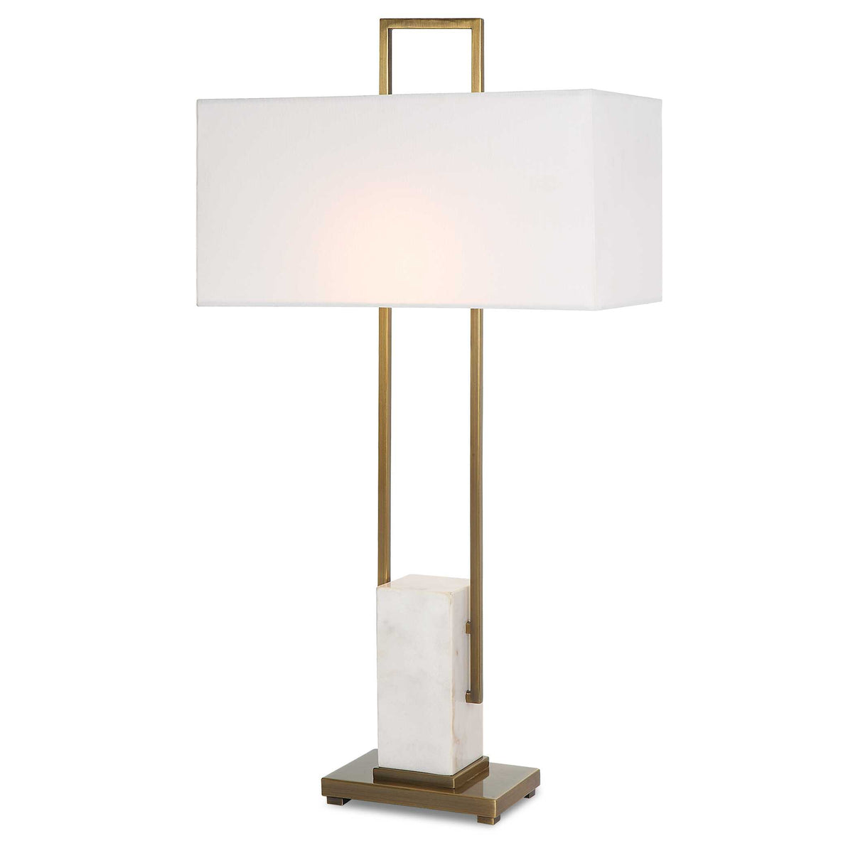 Column White Marble Table Lamp - Ornate Home