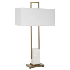 Column White Marble Table Lamp - Ornate Home