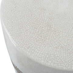 Comanche White Ceramic Garden Stool - Ornate Home