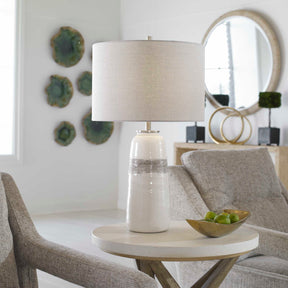 Comanche White Crackle Table Lamp - Ornate Home