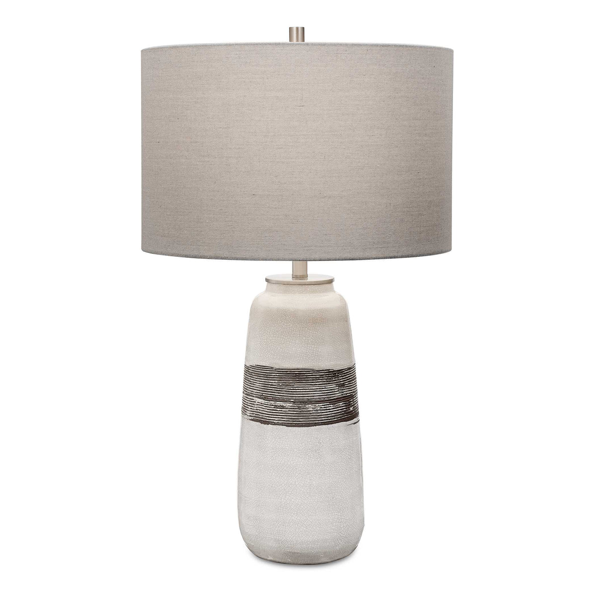 Comanche White Crackle Table Lamp - Ornate Home