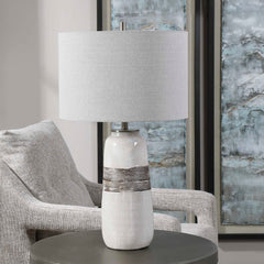 Comanche White Crackle Table Lamp - Ornate Home