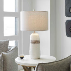 Comanche White Crackle Table Lamp - Ornate Home