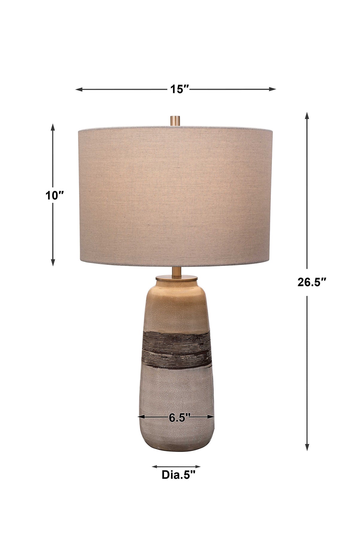 Comanche White Crackle Table Lamp - Ornate Home