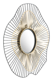 Comet Black & Gold Round Mirror - Ornate Home