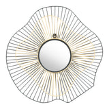 Comet Black & Gold Round Mirror
