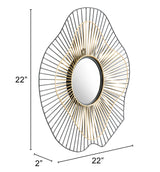 Comet Black & Gold Round Mirror