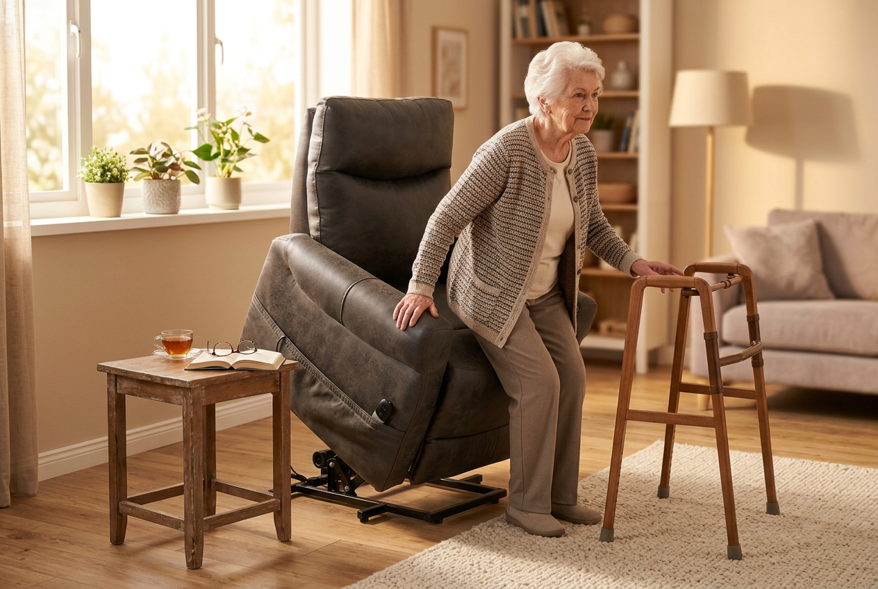 ComfortRise Granite Infinite Position Lift Chair with Power Headrest & Lumbar Support - Ornate Home